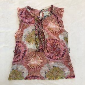 Anthro odille Shoofly top, cotton/silk woven.